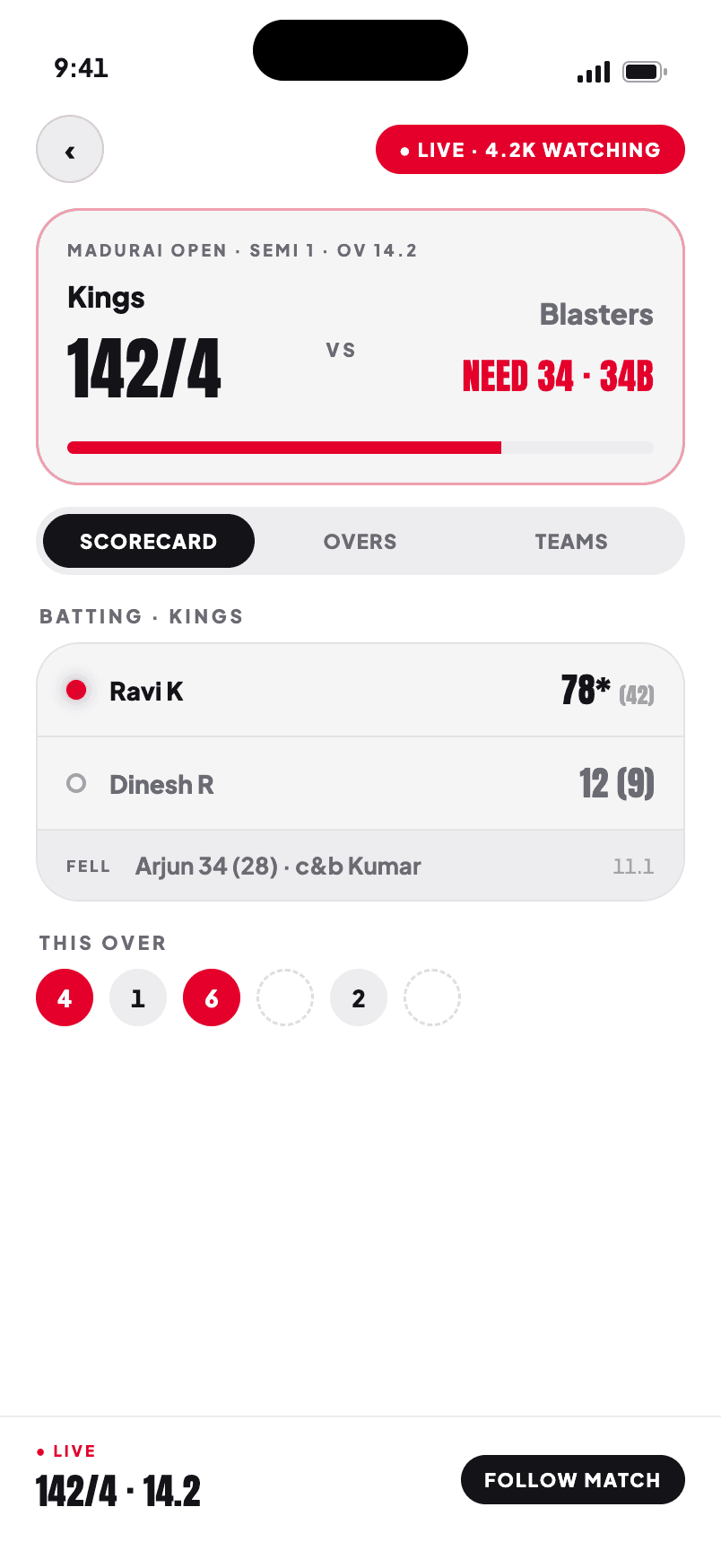 leli app — follow a match live