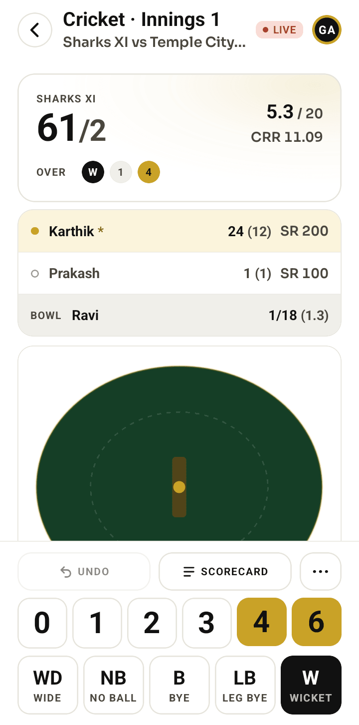 Leli app — live scoring